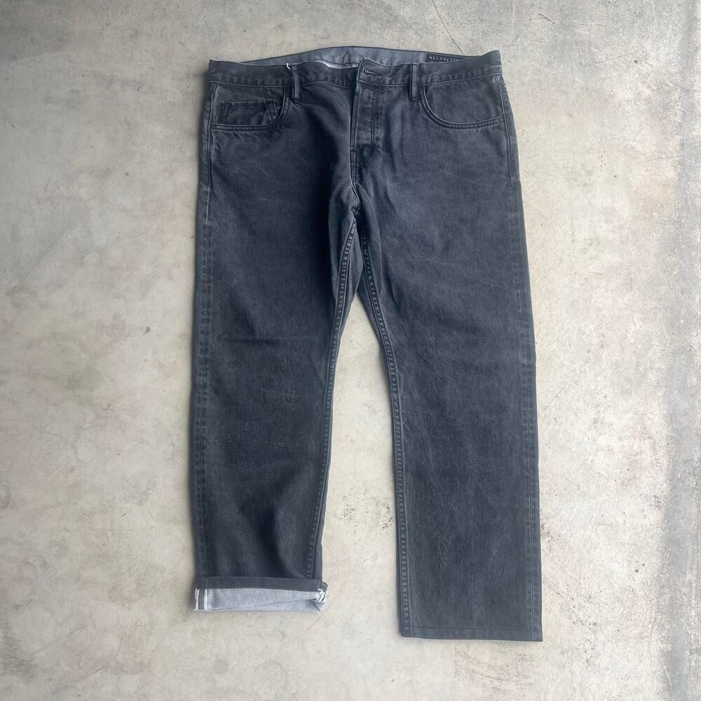 Allsaints Pistol Fit Selvedge Black Jeans Mens size 36